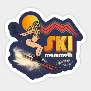 Ski Mammoth 70s/80s Retro Souvenir Style Skiing Sticker